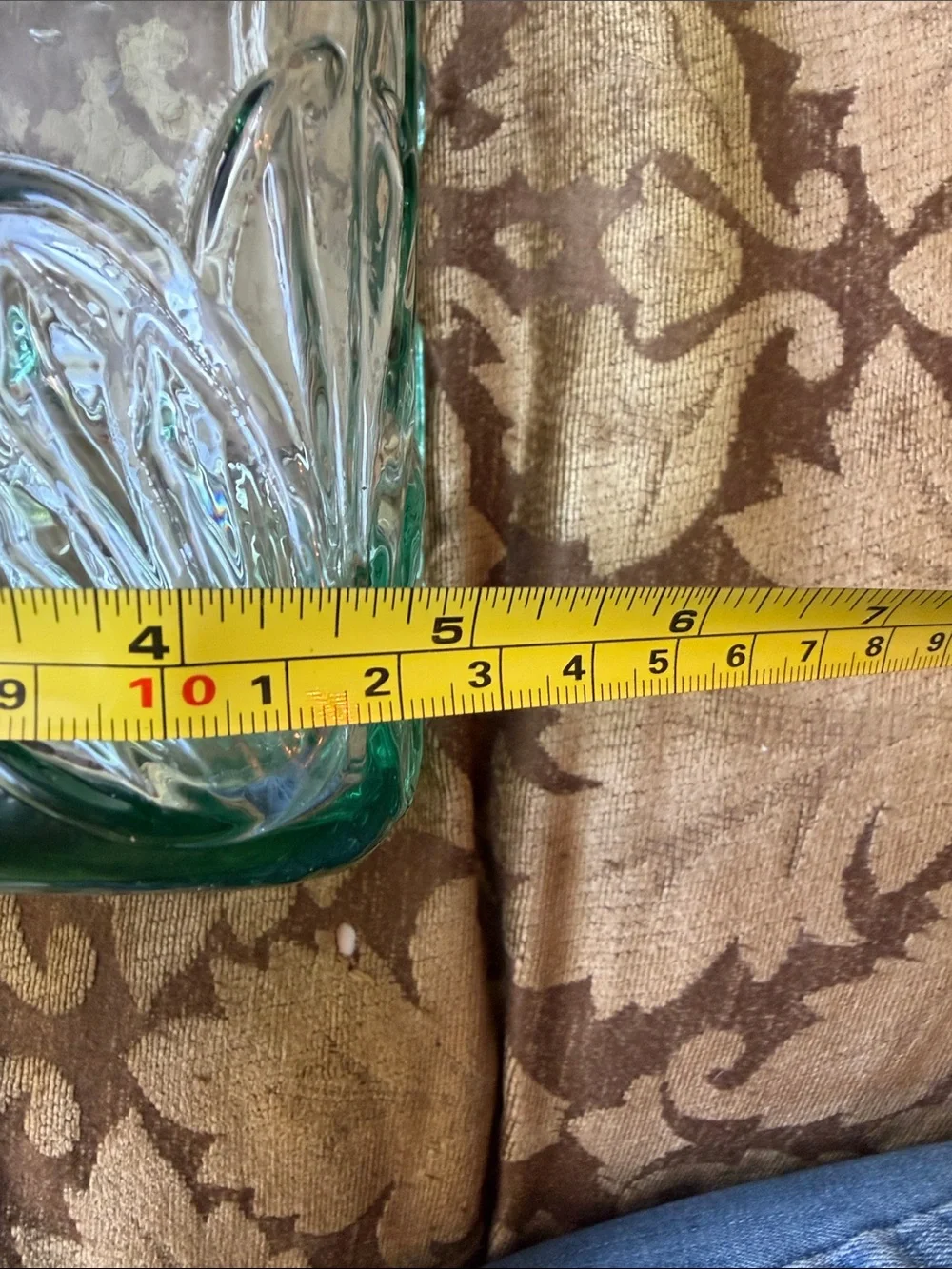 Vintage Pressed Recycled Embossed Glass Repurposed Vase